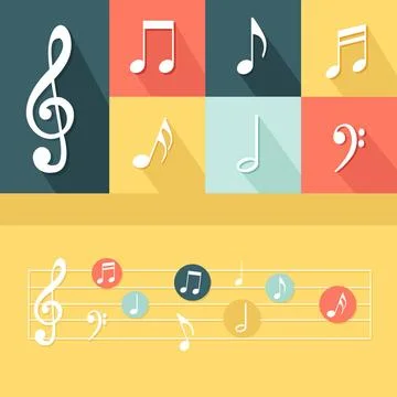  Flat Musical Elements Set. Vector Illustration Flat Musical Elements Set.... Stock Photos