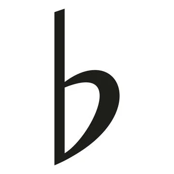 Flat musical note symbol used for lowering pitch on a scale Stockillustratie