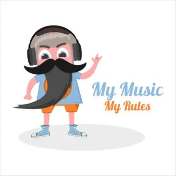 Flat my music Stock Illustration