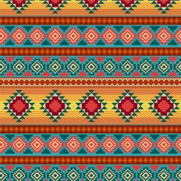 Flat native american pattern Stock Illustration