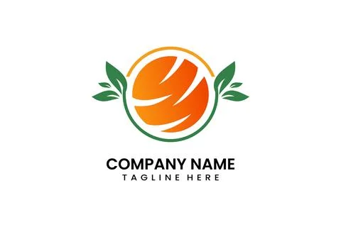 Flat nature orange logo template vector design Stock Illustration