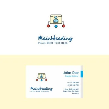 Flat Network Logo and Visiting Card Template. Busienss Concept Logo Design Stock Illustration