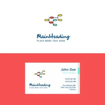 Flat Network Logo and Visiting Card Template. Busienss Concept Logo Design Stock Illustration