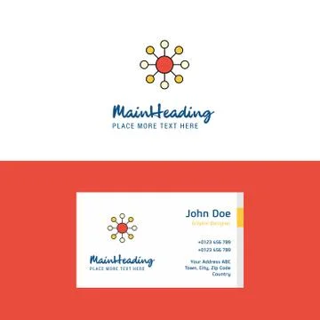 Flat Network Logo and Visiting Card Template. Busienss Concept Logo Design Stock Illustration