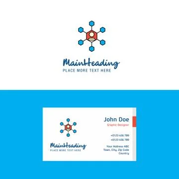 Flat Network Logo and Visiting Card Template. Busienss Concept Logo Design Stock Illustration