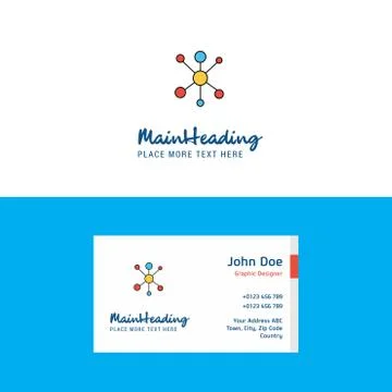 Flat Network Logo and Visiting Card Template. Busienss Concept Logo Design Stock Illustration