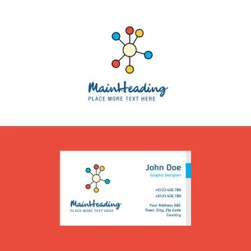 Flat network  Logo and Visiting Card Template. Busienss Concept Logo Design Stock Illustration