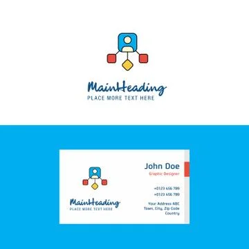 Flat Network Logo and Visiting Card Template. Busienss Concept Logo Design Stock Illustration