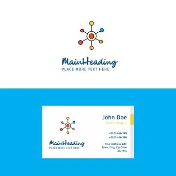 Flat Network  Logo and Visiting Card Template. Busienss Concept Logo Design Stock Illustration