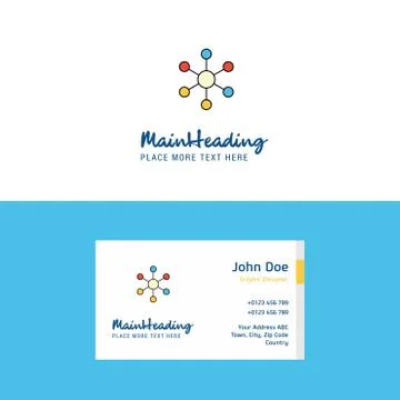 Flat Network Logo and Visiting Card Template. Busienss Concept Logo Design Stock Illustration