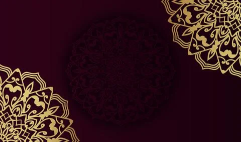 Flat new gradient red color mandala creative background design premium vector Иллюстрация