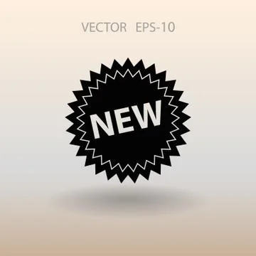Flat New label icon, vector illustration Stock Illustration