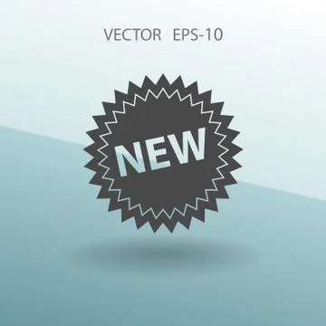 Flat New label icon, vector illustration Stock Illustration