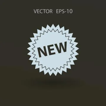 Flat New label icon, vector illustration Stock Illustration