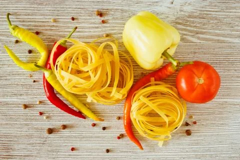 Flat noodles Stock Photos