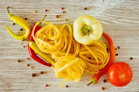 Flat noodles Stock Photos