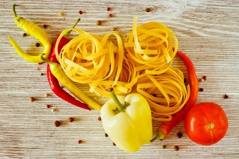 Flat noodles Stock Photos