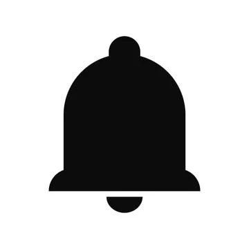 Flat Notification Bell Icon Isolated Vector Illustration Stock Illustration