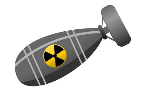 Flat Nuclear Bomb Vector icon. Stock Illustration