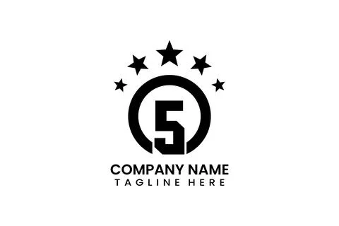 Flat number five winner achievement logo template Stock Illustration