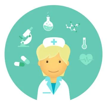 Flat nurse Stock Illustration