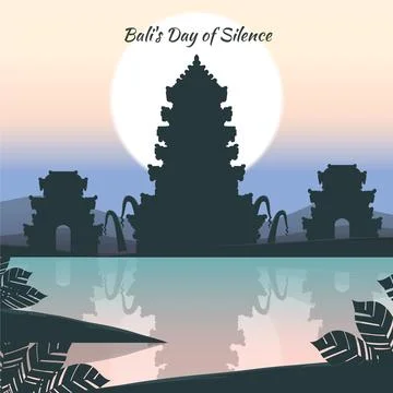 Flat nyepi illustration Stock Illustration