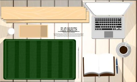 Flat object design set, designer profession equipments Stock Illustration