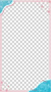 Flat ocean-themed frame is showing pink border, transparent backdrop with blue Illustrazione stock