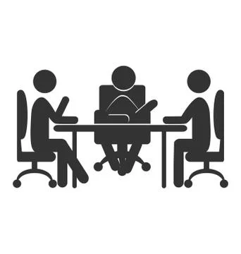 Flat office communications icon isolated on white Illustrazione stock