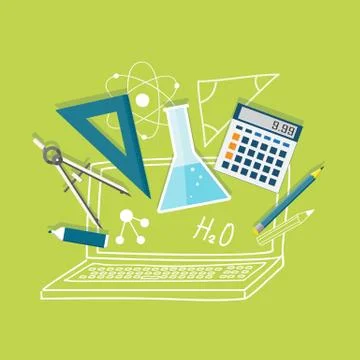 Flat office content Stock Illustration