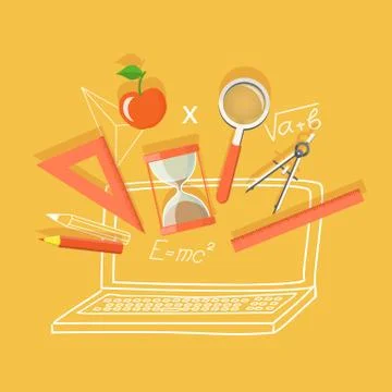 Flat office content Stock Illustration