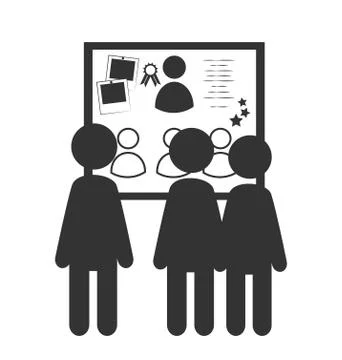 Flat office honor board icon isolated on white Illustrazione stock