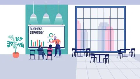 Flat Office Stock Illustration