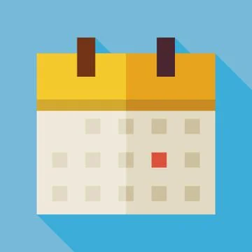 Flat Office Time Management Calendar Illustration with long Shadow Illustrazione stock