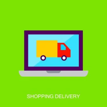 Flat Online Delivery Concept Stock Illustration