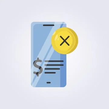 Flat online failed payment icon logo vector illustration design, error tran.. Stock Illustration