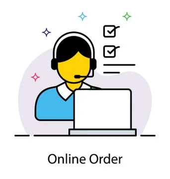 Flat online order icon design Illustrazione stock