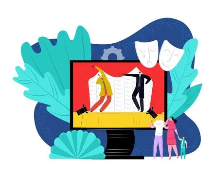 Flat online performance by internet technology concept, landing banner vector Иллюстрация