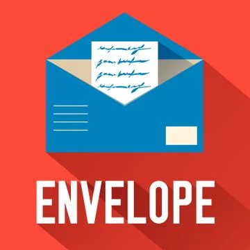 Flat open envelope design. vector illustration concept 库存插图