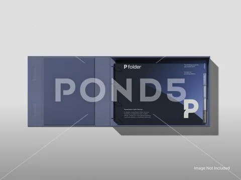 Flat Opened Folder Mockup with Branding Presentation PSDテンプレート