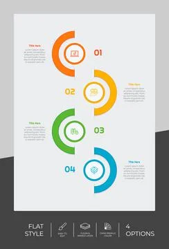 Flat option circle infographic with paper effect concept for finance corporat 스톡 일러스트
