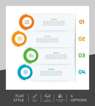 Flat option square infographic with paper effect concept for finance corporat Stock Illustration