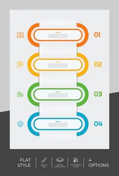 Flat option square infographic with paper effect concept for finance corporat 스톡 일러스트