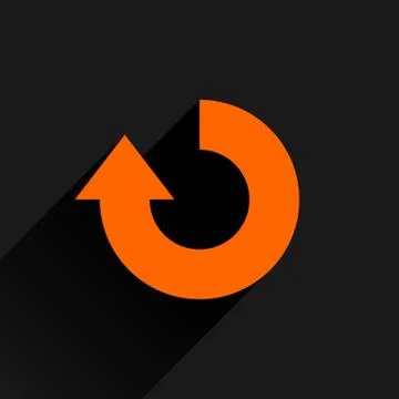 Flat orange arrow icon refresh, reset, repeat sign Stock Illustration