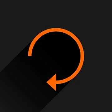 Flat orange arrow icon reload, repeat sign Stock Illustration