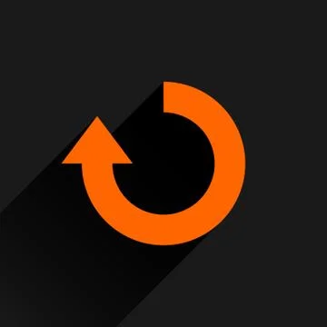 Flat orange arrow icon rotation, repeat sign Stock Illustration