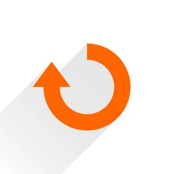 Flat orange arrow iconrefresh, rotation sign 스톡 일러스트