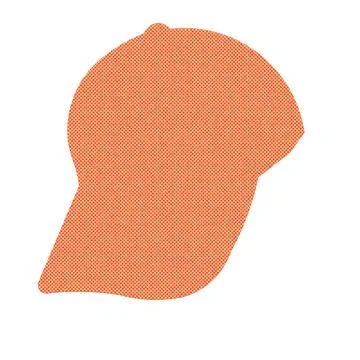 Flat Orange Baseball Cap Silhouette with Dotted Texture Stock Illustration