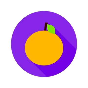 Flat Orange Circle Icon Stock Illustration
