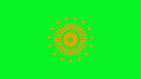 Flat orange circles burst separated on green screen. Motion design elements pack Video stock 268849291